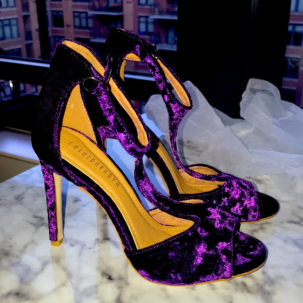 New Purple Heeled Sandals